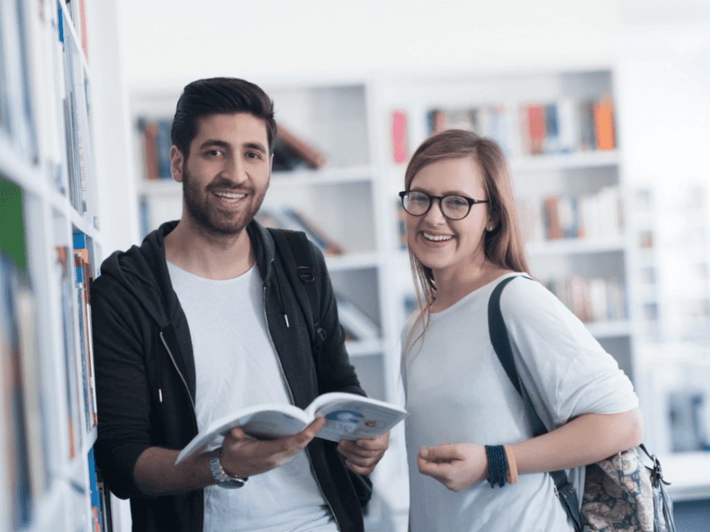 HE Students in library