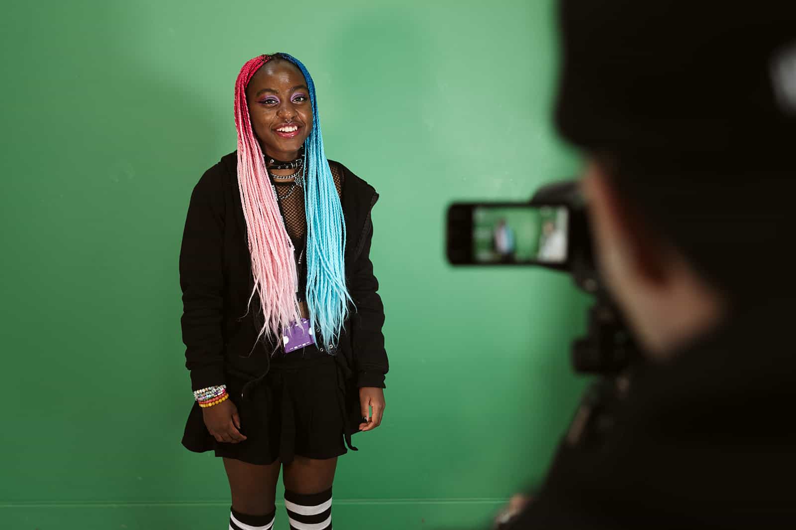 Girl being photographed