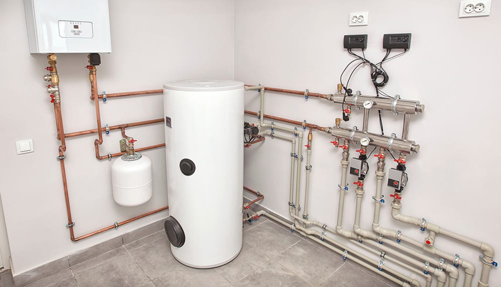 Hot water tank and boiler