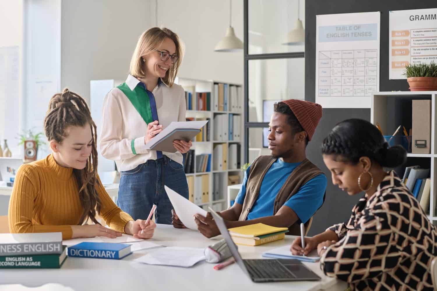 Italian language course students