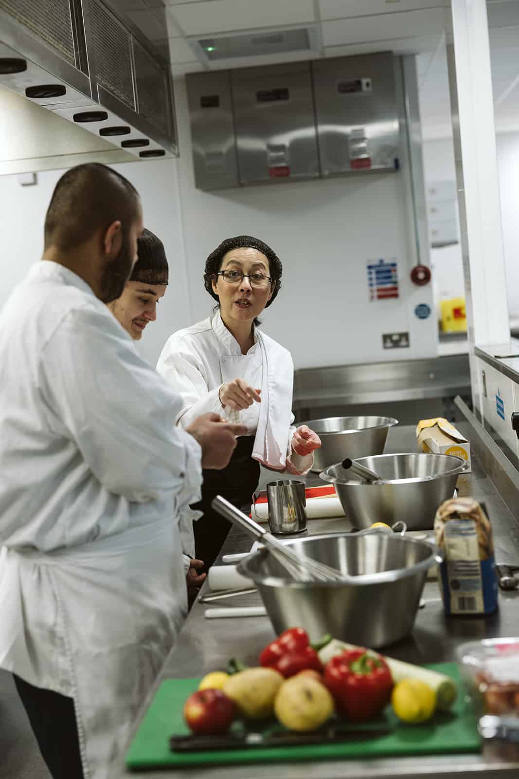 Students being taught about ingredients