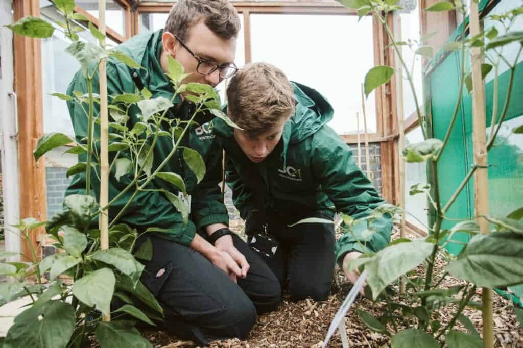 students in horticulture