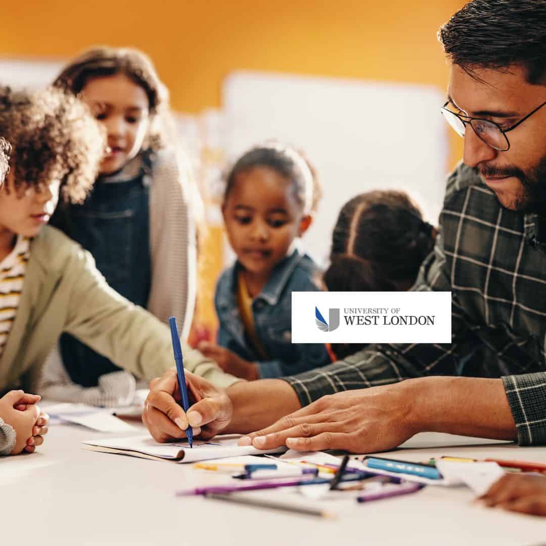 Teacher with young children