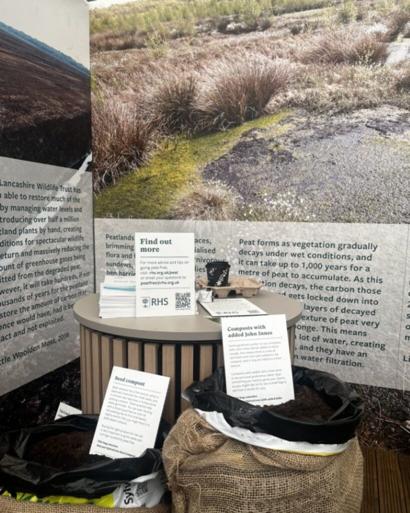 A display board with information about the Chelsea Flower Show