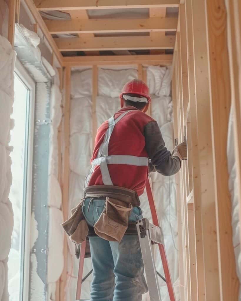 Man in high vis on insulation