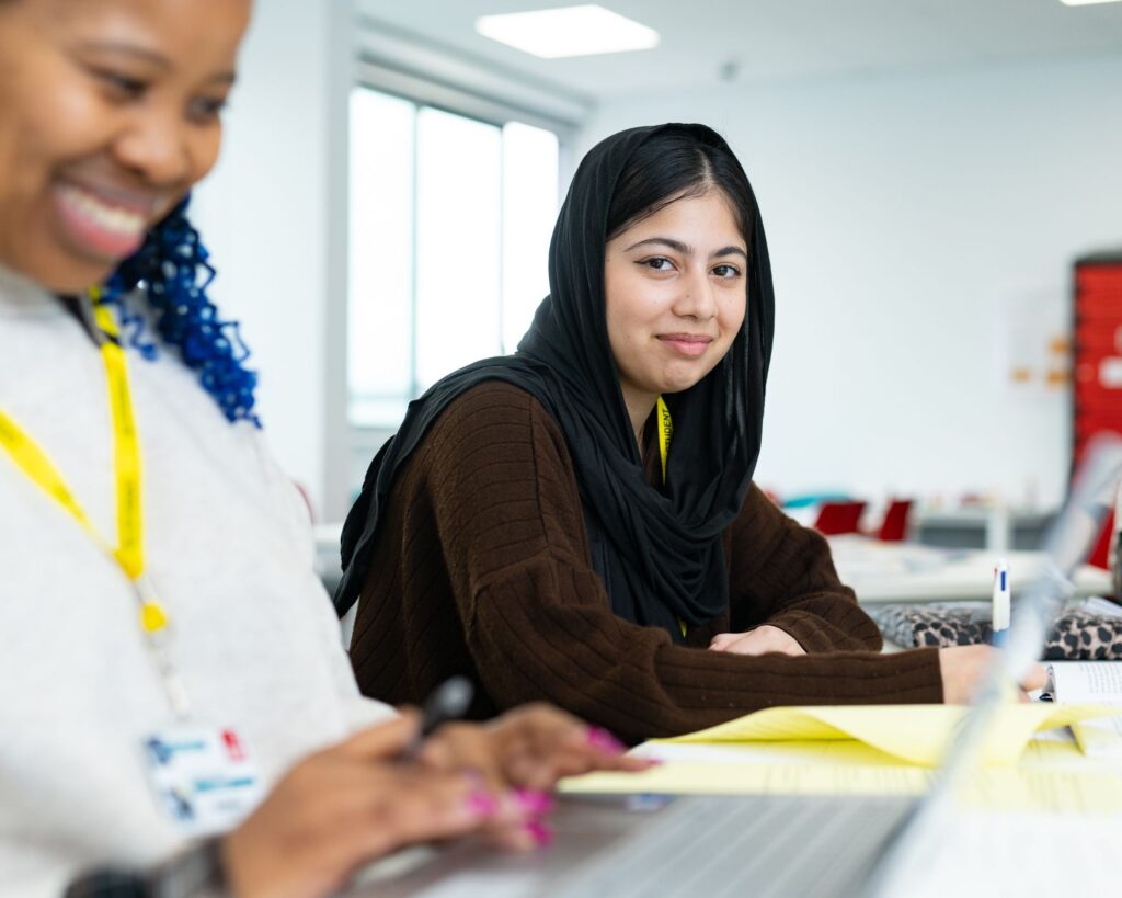 Girl in hijab smiling