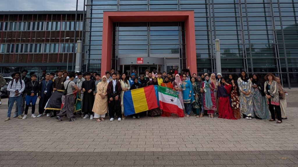 ESOL learners in front of the college