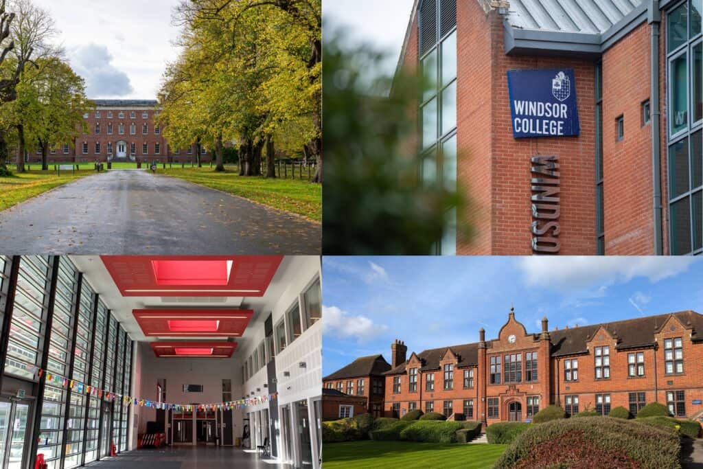 The front of all four collages