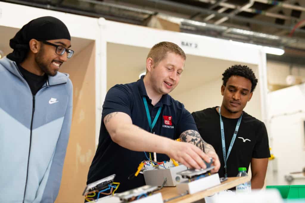 Electrical tutor and students