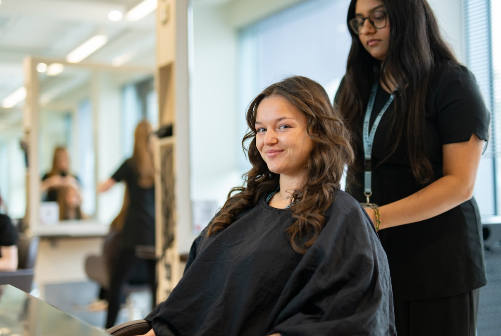 Hair student smiling
