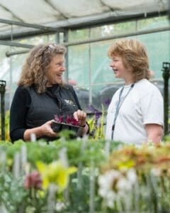 An image of a horticulture student with a tutor