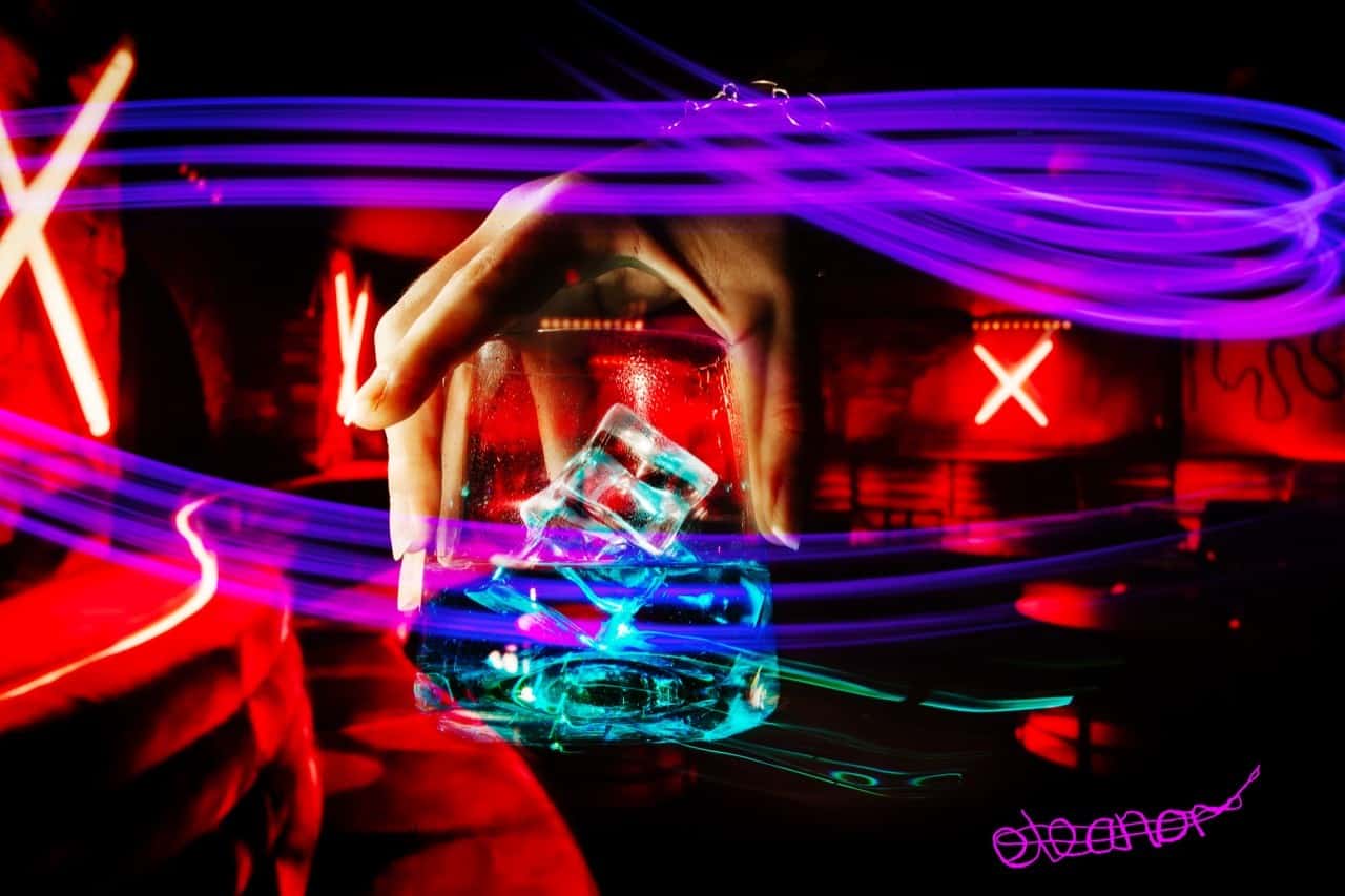 A photo of a drink for an advert, shot in the Windsor College studio