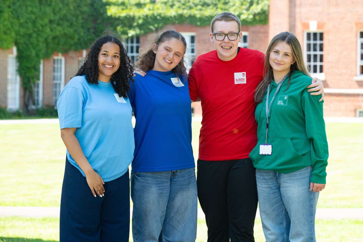 students from all 4 colleges next to each other